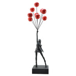 Statue d'Inspiration art nordique et Grecque - Variation de 'Flying Balloon Girl' de Banksy en Résine - Artisanat pour Décoration d'Intérieur