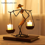 Statue art nordique bougeoir Moderne Figurines Humaines - Bougeoirs Rustiques pour Centre de Table de Mariage et Salon