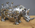 Statue Robot en Résine: Engrenage Mécanique Punk avec Motifs de Chien, Tortue, Loup, Escargot et Éléphant - Artisanat Unique