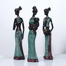 Statue décoration africaines noires en résine, ornement créatif pour l'intérieur