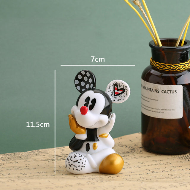 Statue Pop Art Mickey Stitch Mouse - Jouet Collection Noir et Or