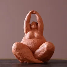Statue art nordique grosse Moderne en Résine de Dame Yoga - Sculpture Contemporaine pour Intérieur & Loft - Cadeau Idéal