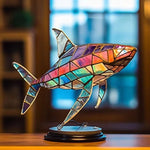 Statue en Alliage: Lion, Requin, Baleine - Art sur Base Métallique pour Table de Maison - Décoration Animale Créative