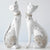 Statue de Chat Nordique en Ensemble de 2: Décoration Maison, Cadeau de Mariage - Poupée Animal Créative, Ornement de Bureau - Couple Chat Chanceux