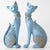 Statue de Chat Nordique en Ensemble de 2: Décoration Maison, Cadeau de Mariage - Poupée Animal Créative, Ornement de Bureau - Couple Chat Chanceux