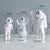 Statue Astronaute en Résine Créative - Ensemble de 3 Pièces pour la Décoration de Bureau, Modélisation, Cadeau pour Enfants et Décoration de Maison.