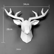 Statue animal muraux Cerf 3D Miniature,Décoration Murale, Figurine d'Animal