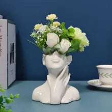 Vase en céramique d'art de modèle de corps féminin nordique, dispositif de fleur créatif de nouveauté drôle, vase décoratif de Gand ement, ornement de salon