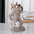 Statue chien bouledogue français-  porte-verre à vin - support de table en résine