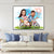 Tableau Personnalisé Couple moto - Portrait dessin animé - Cadeau Saint Valentin