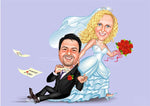 Tableau Personnalisé Couple moto - Portrait dessin animé - Cadeau Saint Valentin
