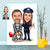 Tableau Personnalisé Couple moto - Portrait dessin animé - Cadeau Saint Valentin