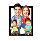 Tableau Personnalisé Famille Portrait en Bois 3D
