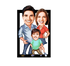 Tableau Personnalisé Famille Portrait en Bois 3D