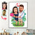 Tableau Personnalisé Couple moto - Portrait dessin animé - Cadeau Saint Valentin