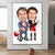 Tableau Personnalisé Couple moto - Portrait dessin animé - Cadeau Saint Valentin