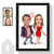 Tableau Personnalisé Couple moto - Portrait dessin animé - Cadeau Saint Valentin