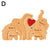 Puzzle Personnalisé Famille d'Éléphants