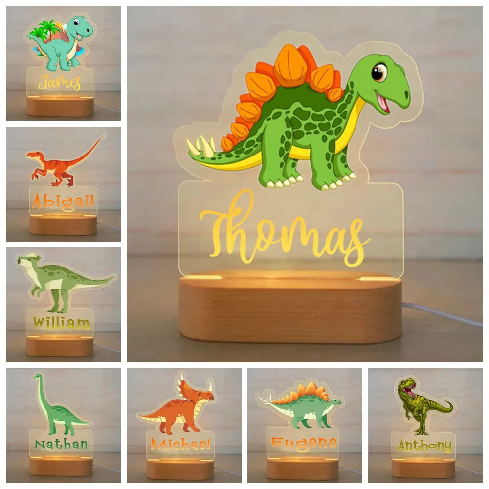 Dino-Douceur: La Veilleuse Personnalisée pour Bébés