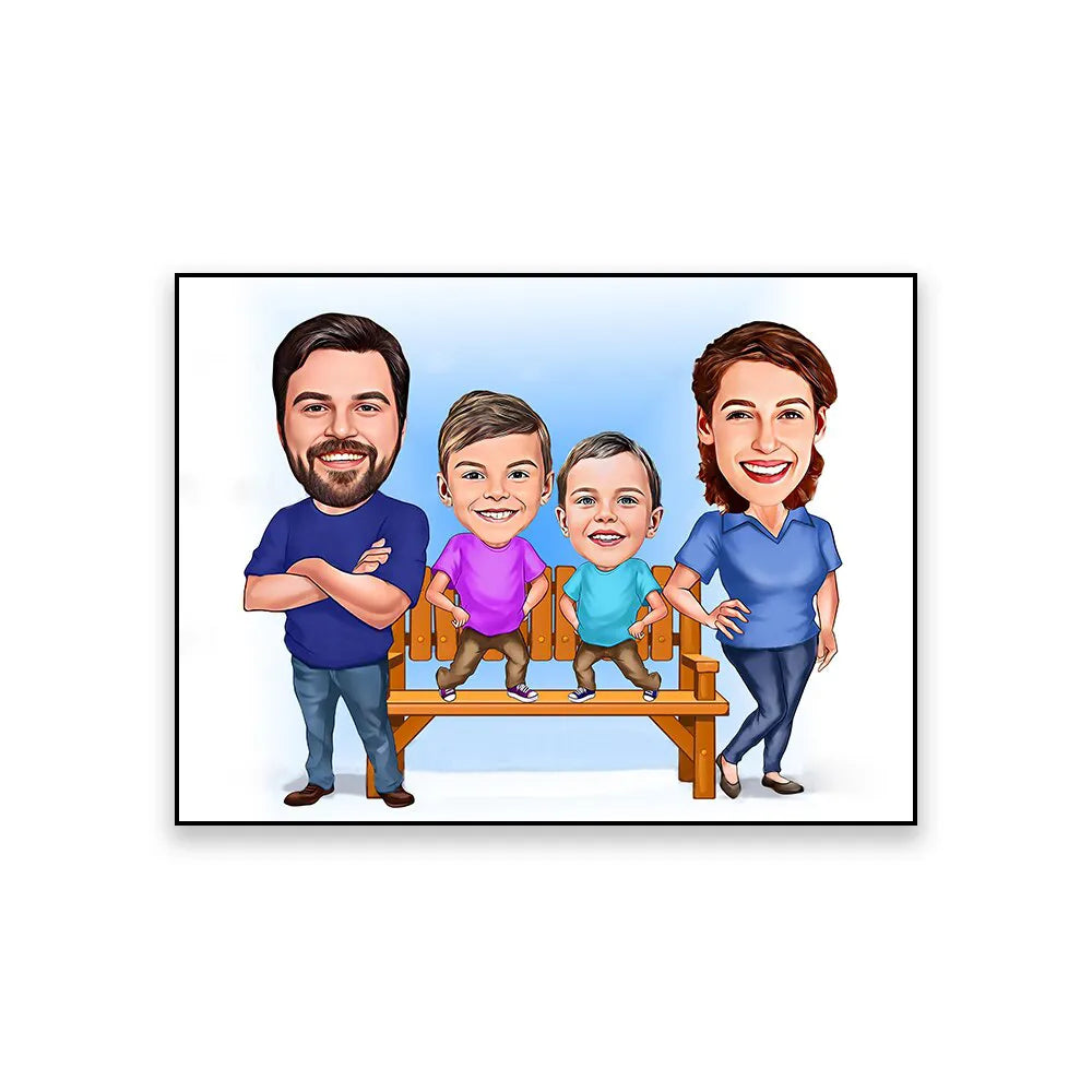 Affiche personnalisée: Votre Famille en Caricature