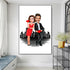 Romance d'Art: Tableau de Caricatures Personnalisé pour Couple