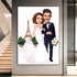 Romance d'Art: Tableau de Caricatures Personnalisé pour Couple